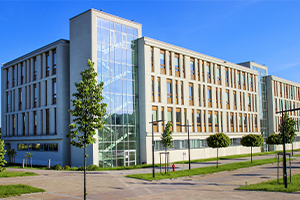 Outside view of dental school building