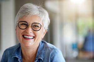 Portrait of smiling senior woman with nice teeth